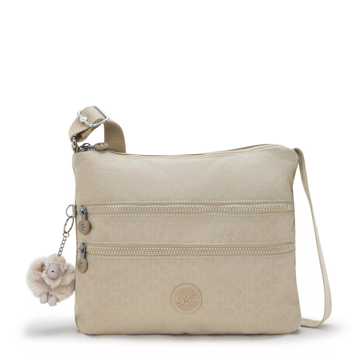 Alvar Printed Crossbody Bag Sign Beige Emb - 1