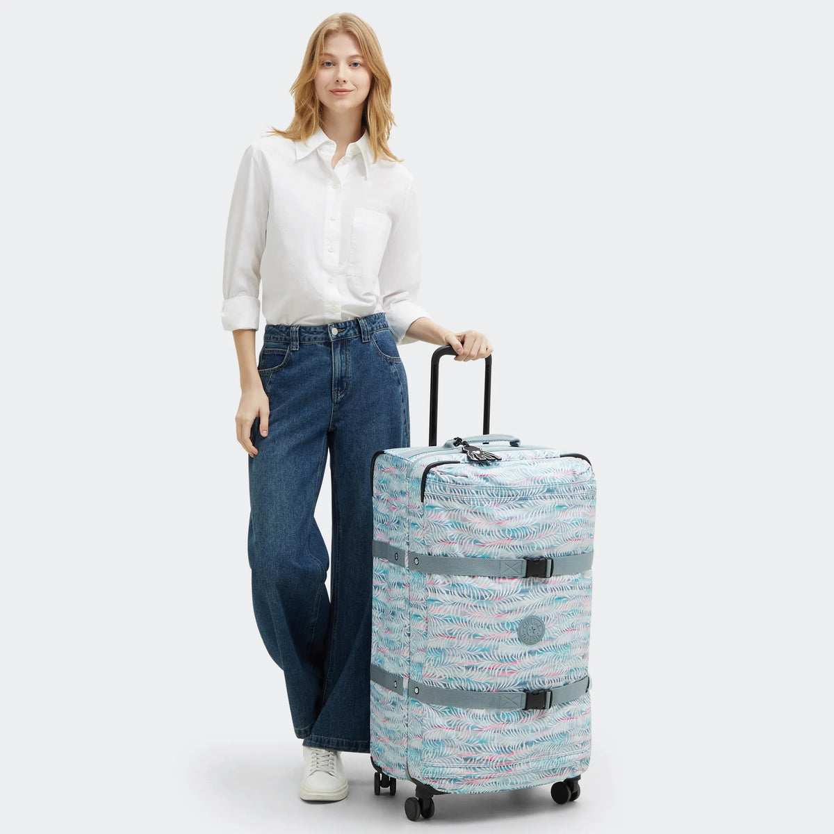 Spontaneous Large Printed Rolling Luggage Palmtree Leaves - 2