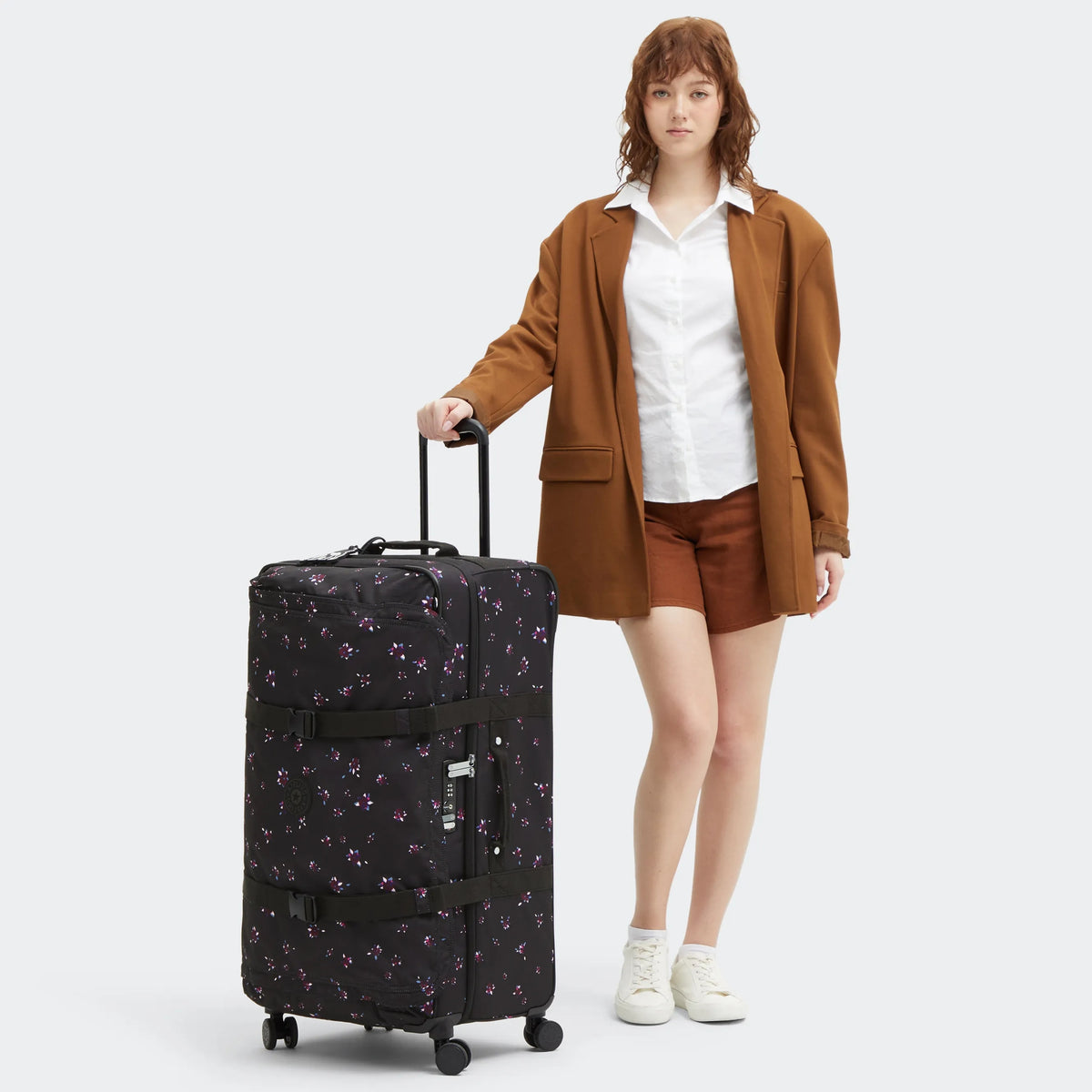 Spontaneous Large Printed Rolling Luggage Night Flower - 2