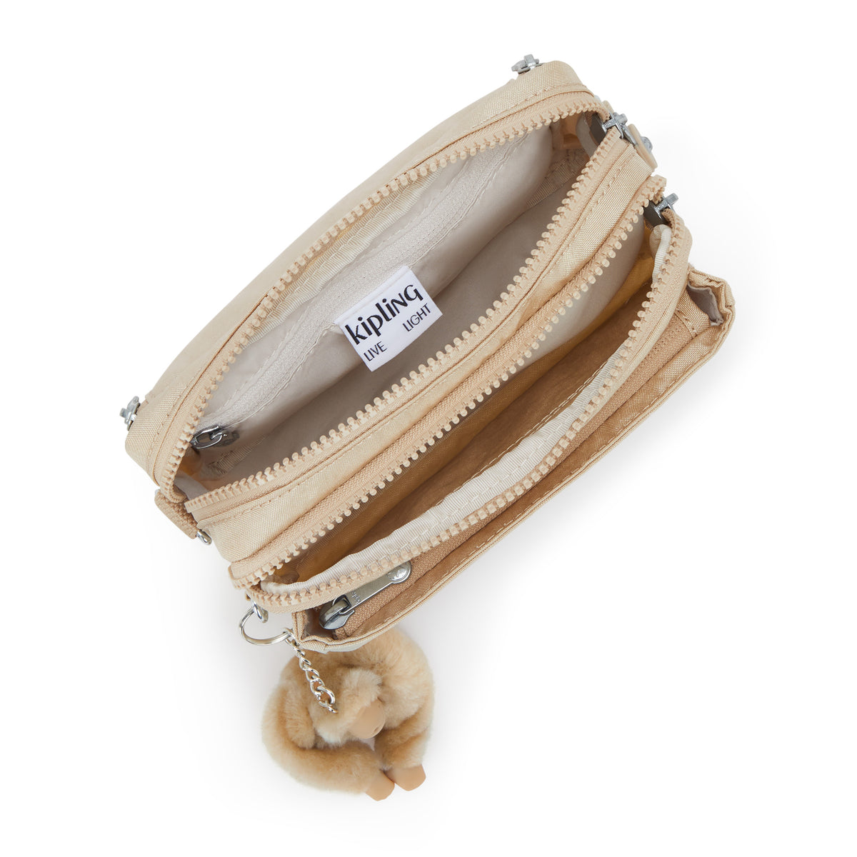 Abanu Multi Shimmer Convertible Crossbody Bag Sparkled Beige - 3