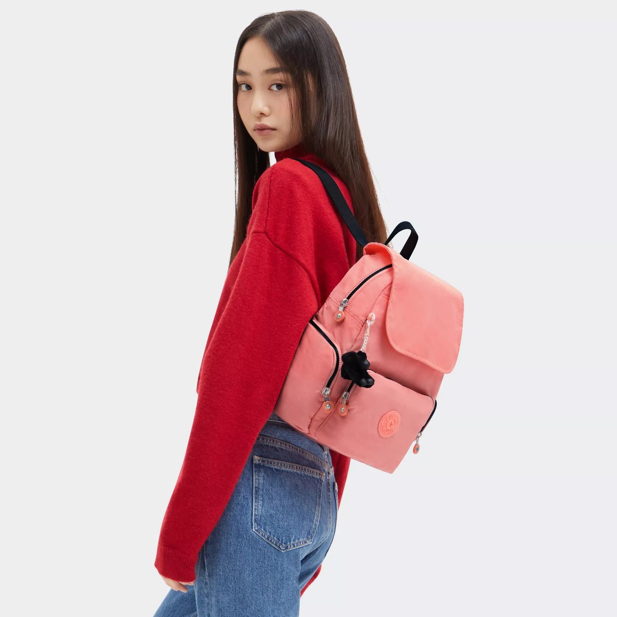 City Zip Small Backpack Peach Peace - 2