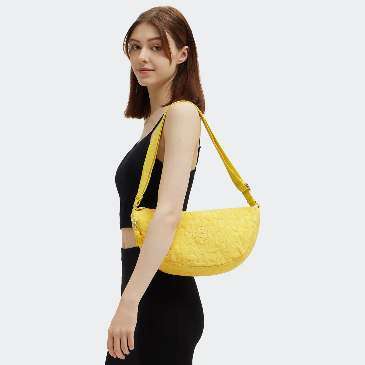 Julisa Terry Cloth Crescent Crossbody Bag Sun Leaves - 2