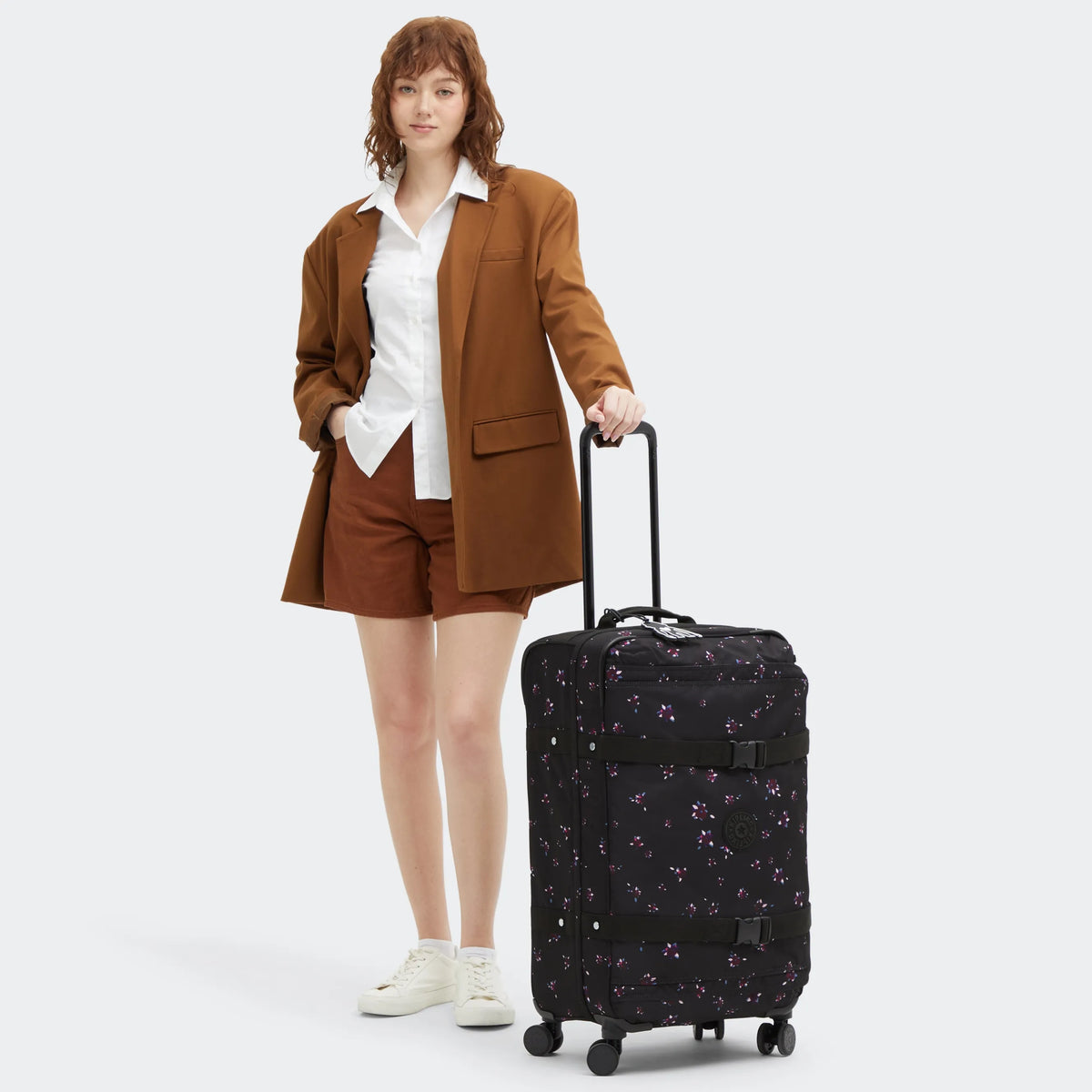 Spontaneous Medium Printed Rolling Luggage Night Flower - 2