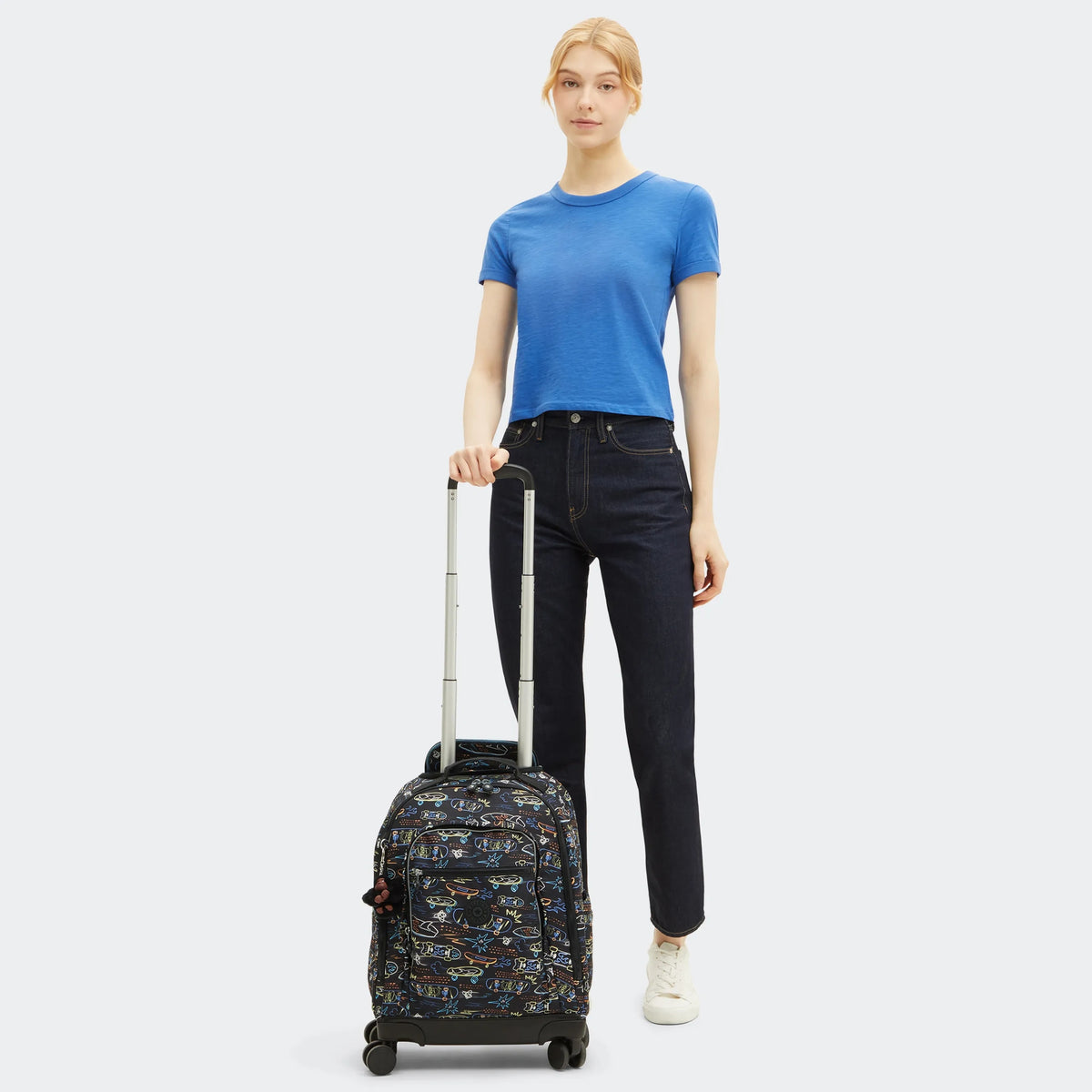 New Zea Printed 15" Laptop Rolling Backpack Neon Skate - 2