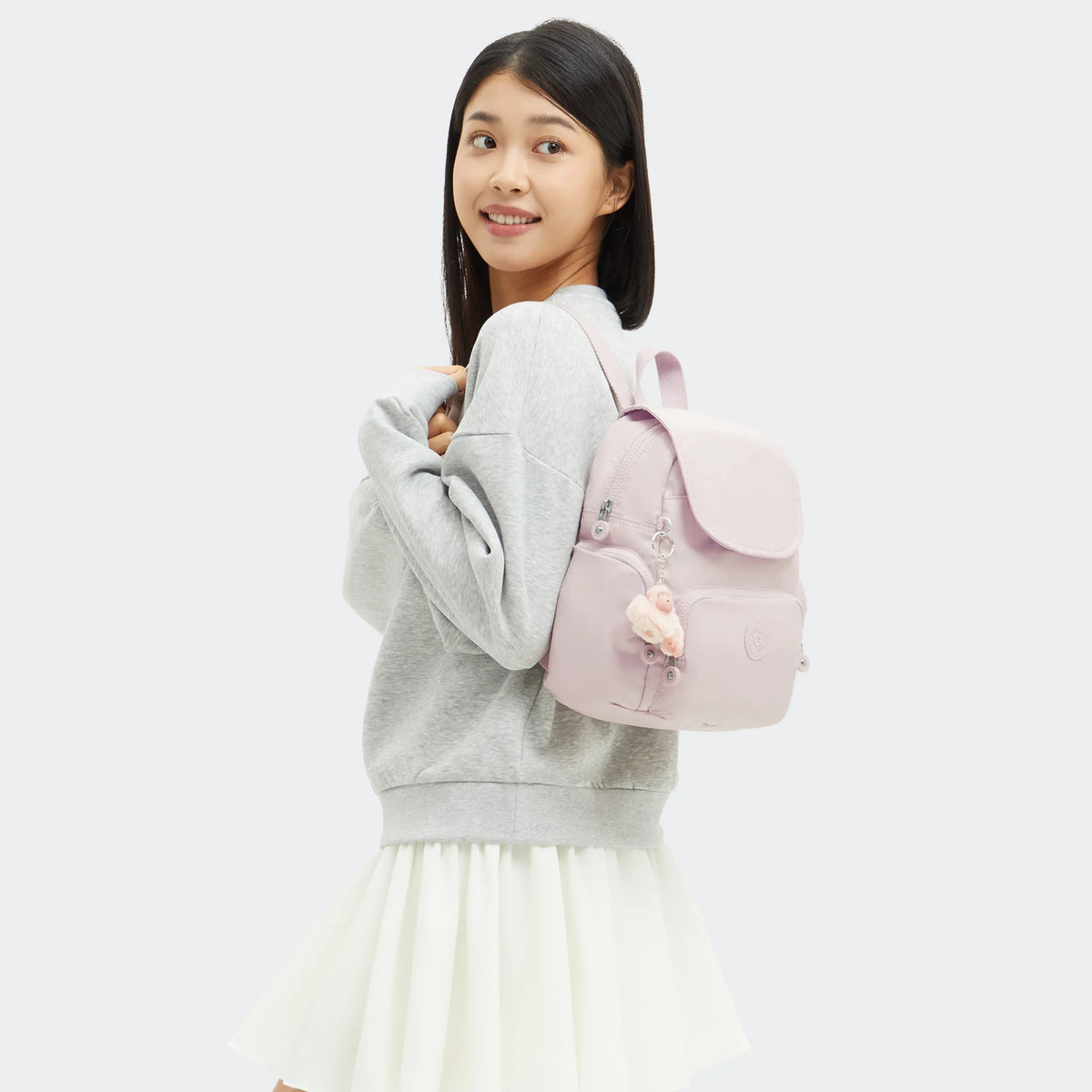 City Zip Mini Metallic Backpack Pink Shine - 2