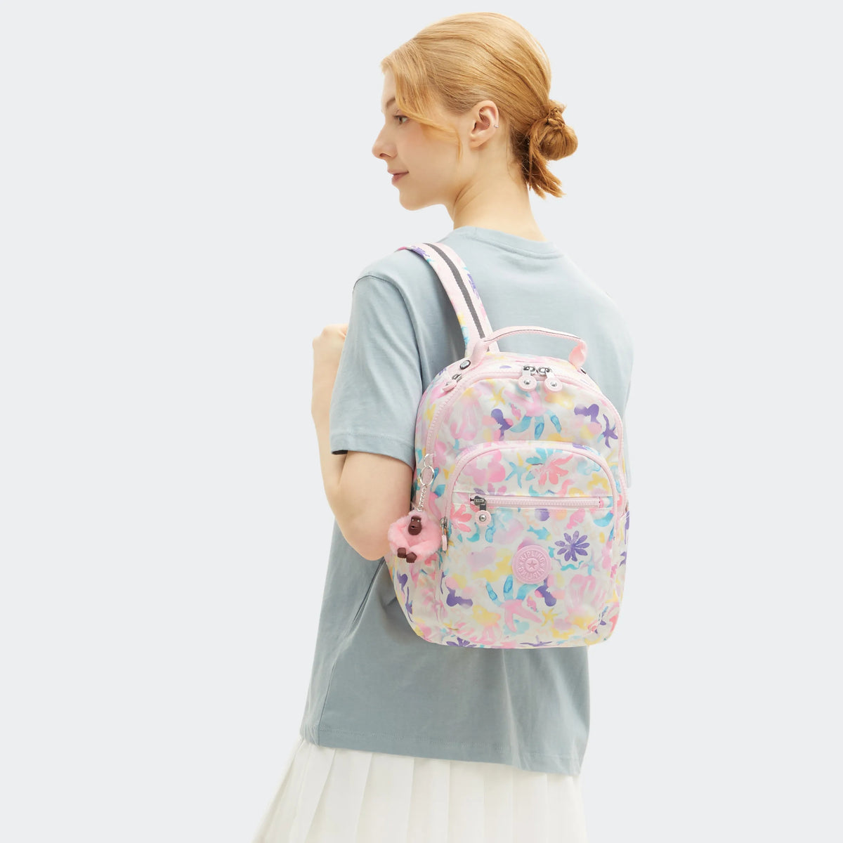 Seoul Small Printed Tablet Backpack Aqua Sea - 2