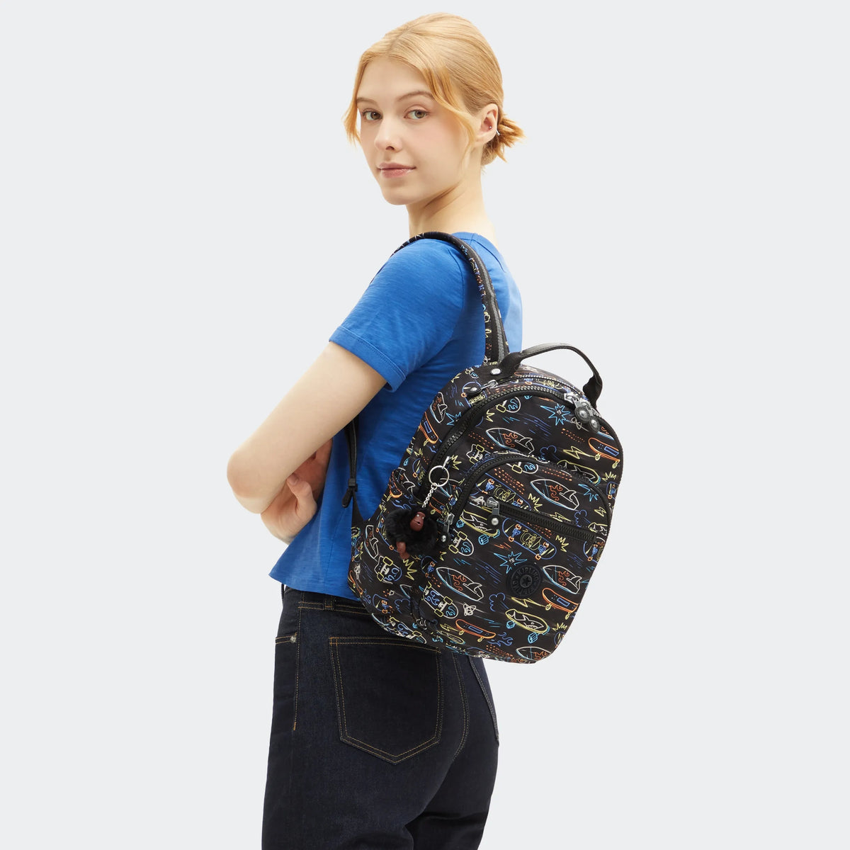 Seoul Small Printed Tablet Backpack Neon Skate - 2