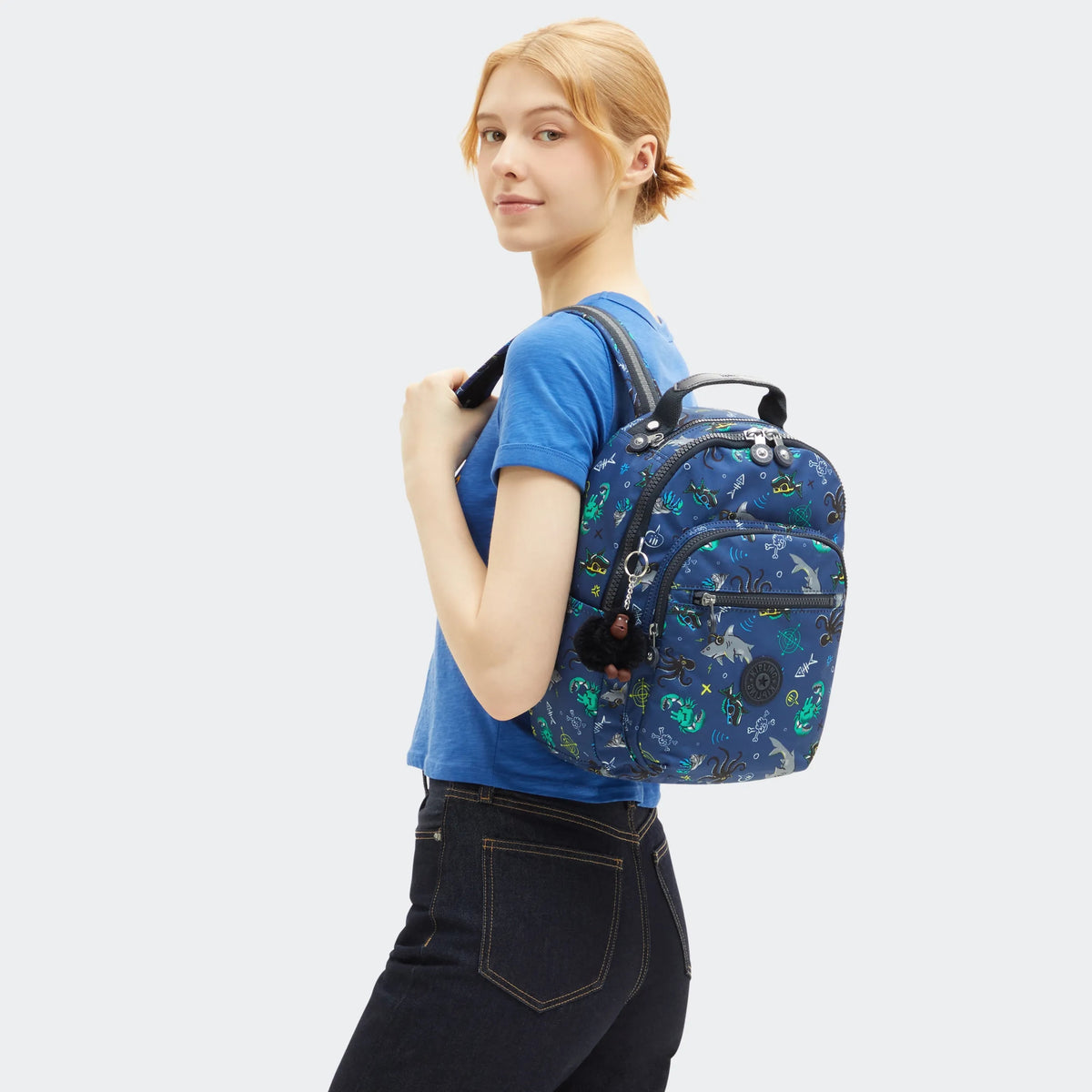Seoul Small Printed Tablet Backpack Undersea Party - 2