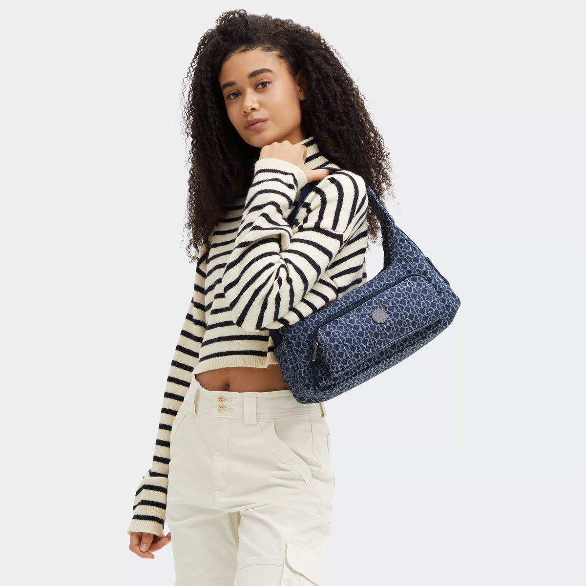 Karis Small Printed Denim Shoulder Bag Signature Denim - 2
