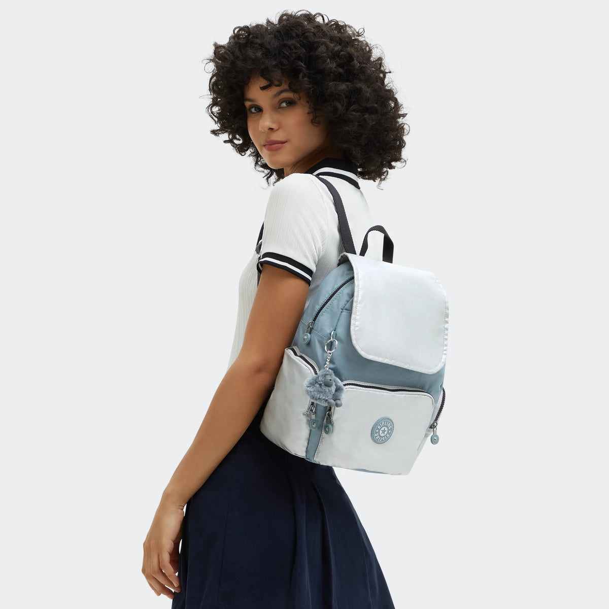 City Zip Small Backpack Relaxed Grey Bl - 2