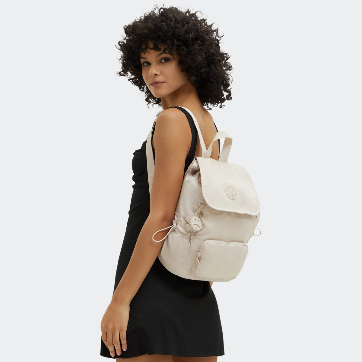 Joetta Smooth Satin Backpack Simply Beige - 2