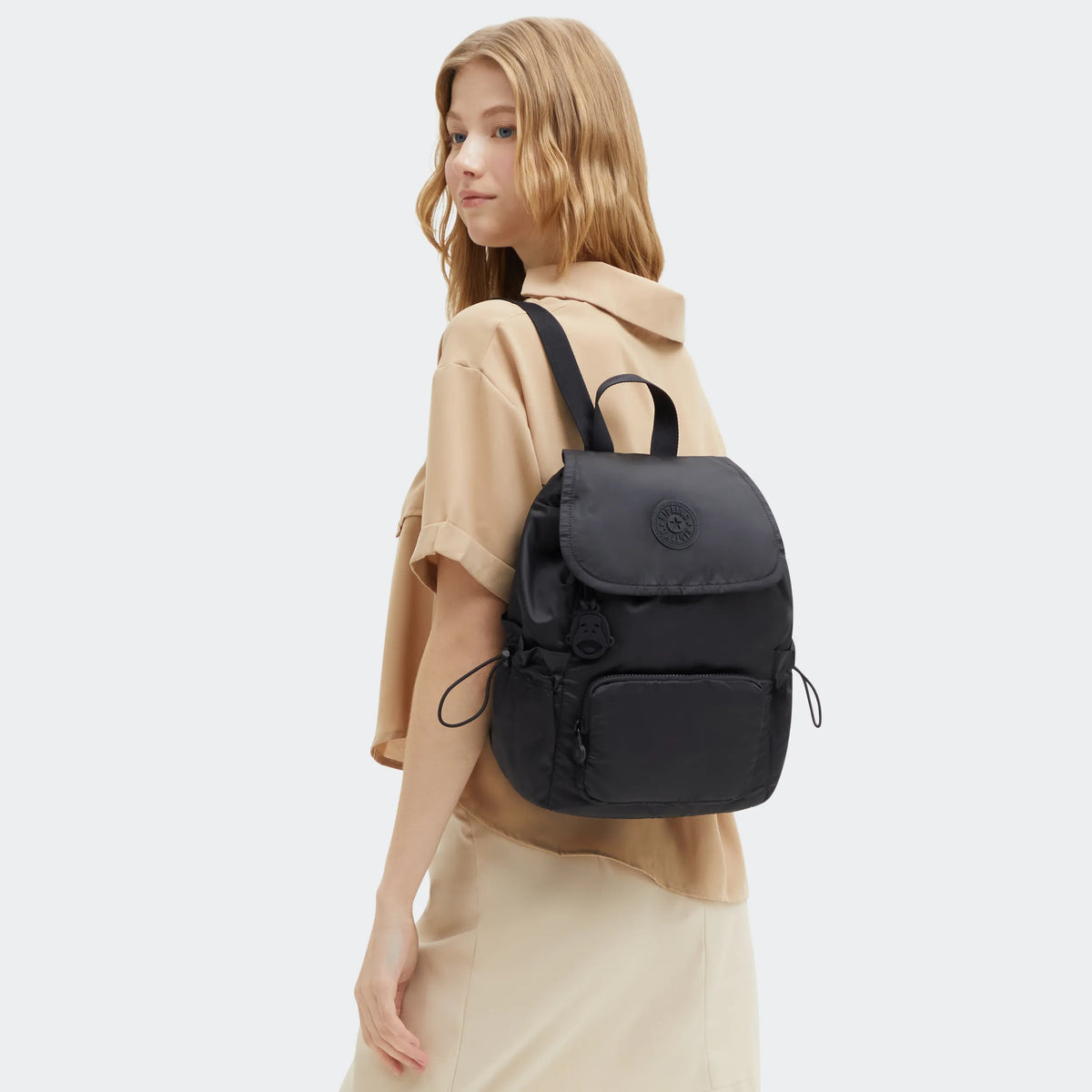 Joetta Smooth Satin Backpack Simply Black - 2