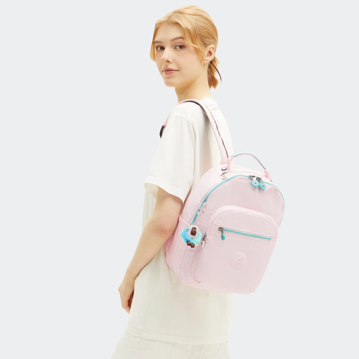 Seoul Small Metallic Tablet Backpack Sea Pink Met - 2