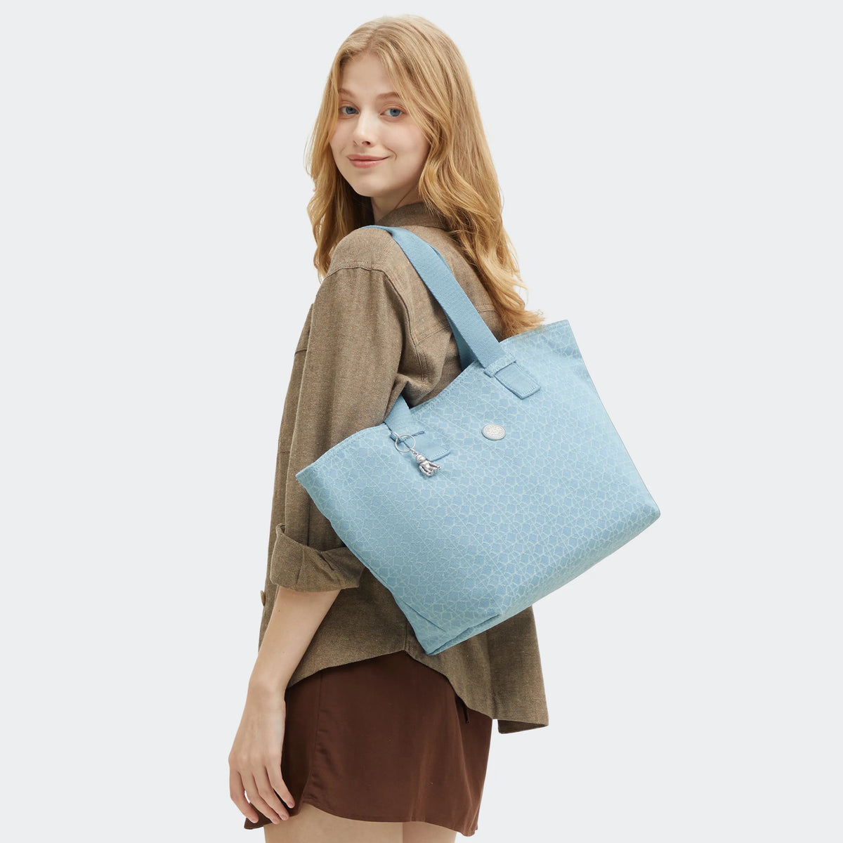 Raaja Printed Denim Tote Bag Light Denim Jq - 2