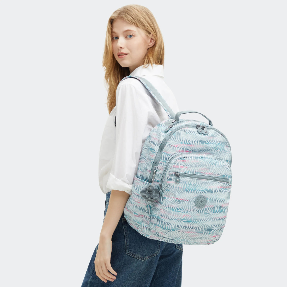 Seoul Large Printed 15" Laptop Backpack Palmtree Leaves - 2
