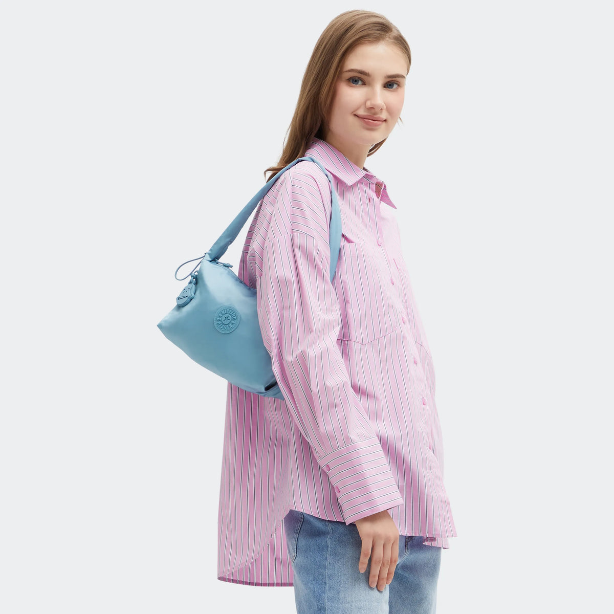 Eleni Smooth Satin Shoulder Bag Sounds Blue - 2