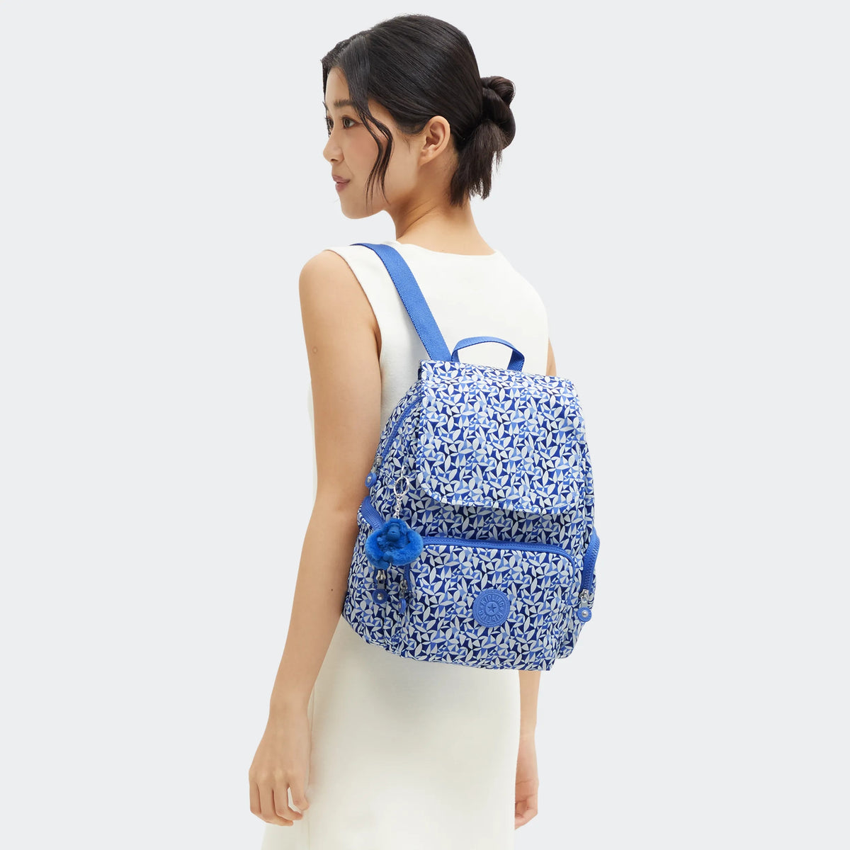 City Zip Small Printed Backpack Crazy Leaves - 2