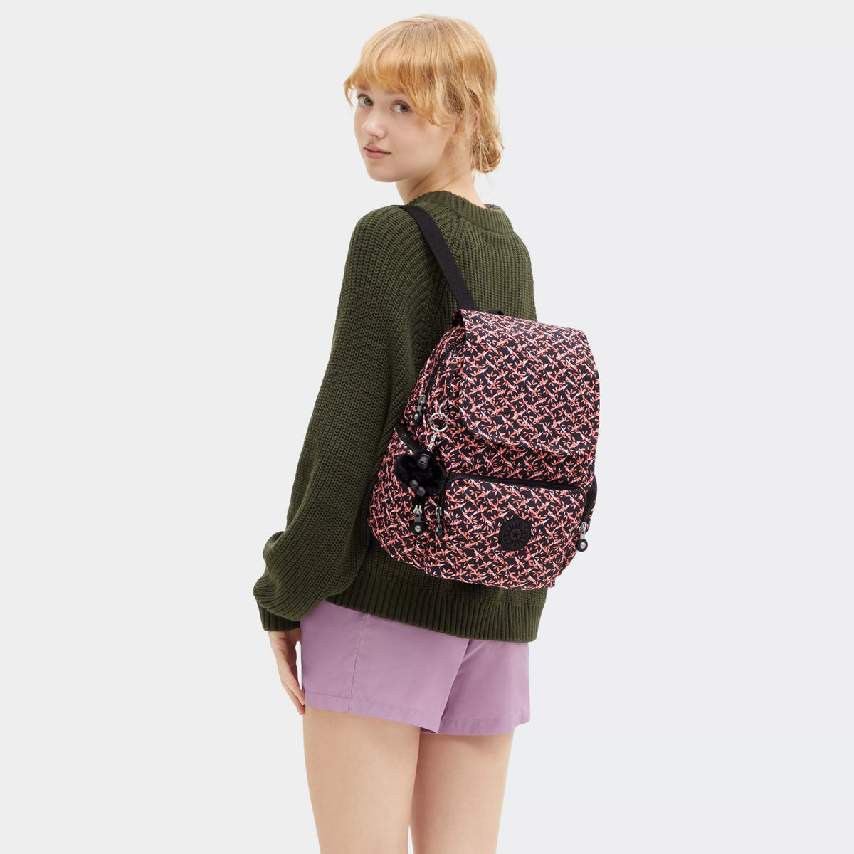 City Zip Small Printed Backpack Dancing Bouquet - 2