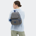 City Zip Small Printed Backpack Blue on Wire - 2