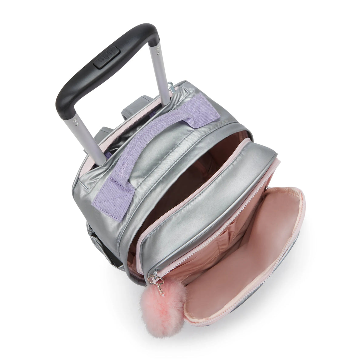 Gaze Large Metallic Rolling Backpack Silver Glow Metallic - 3