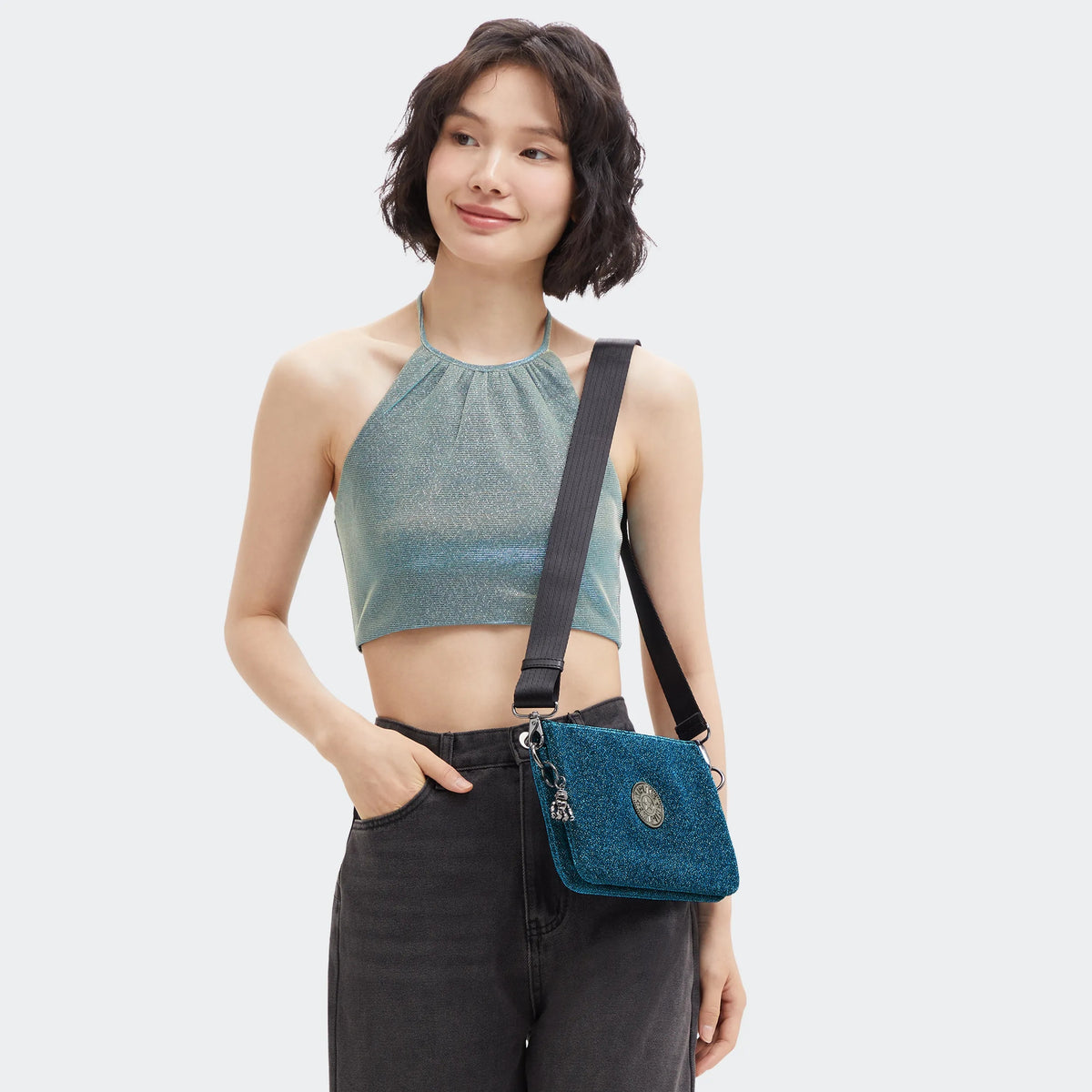 Riri Sparkly Crossbody Bag Going Out Turq - 2