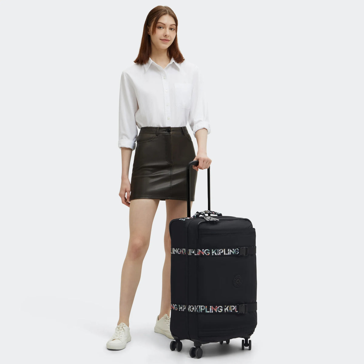 Spontaneous Medium Rolling Luggage Black Noir Plus - 2