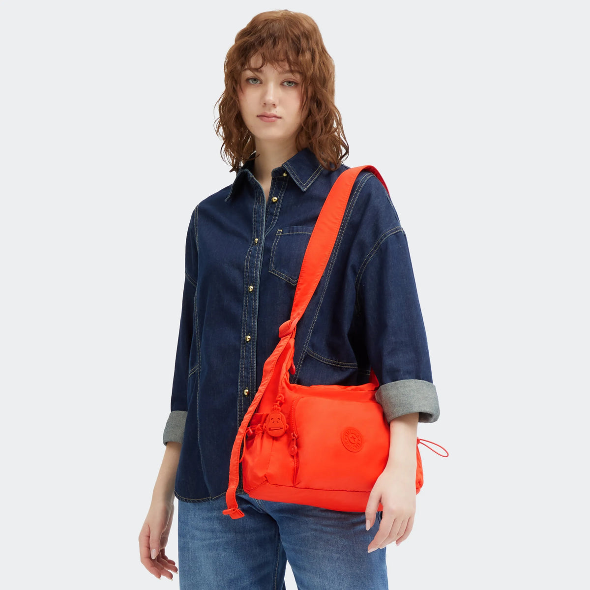 Gabb Small Smooth Satin Crossbody Bag Open Orange - 2