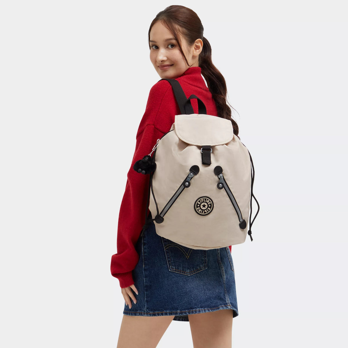 New Fundamental Large Backpack Back to Beige H - 2
