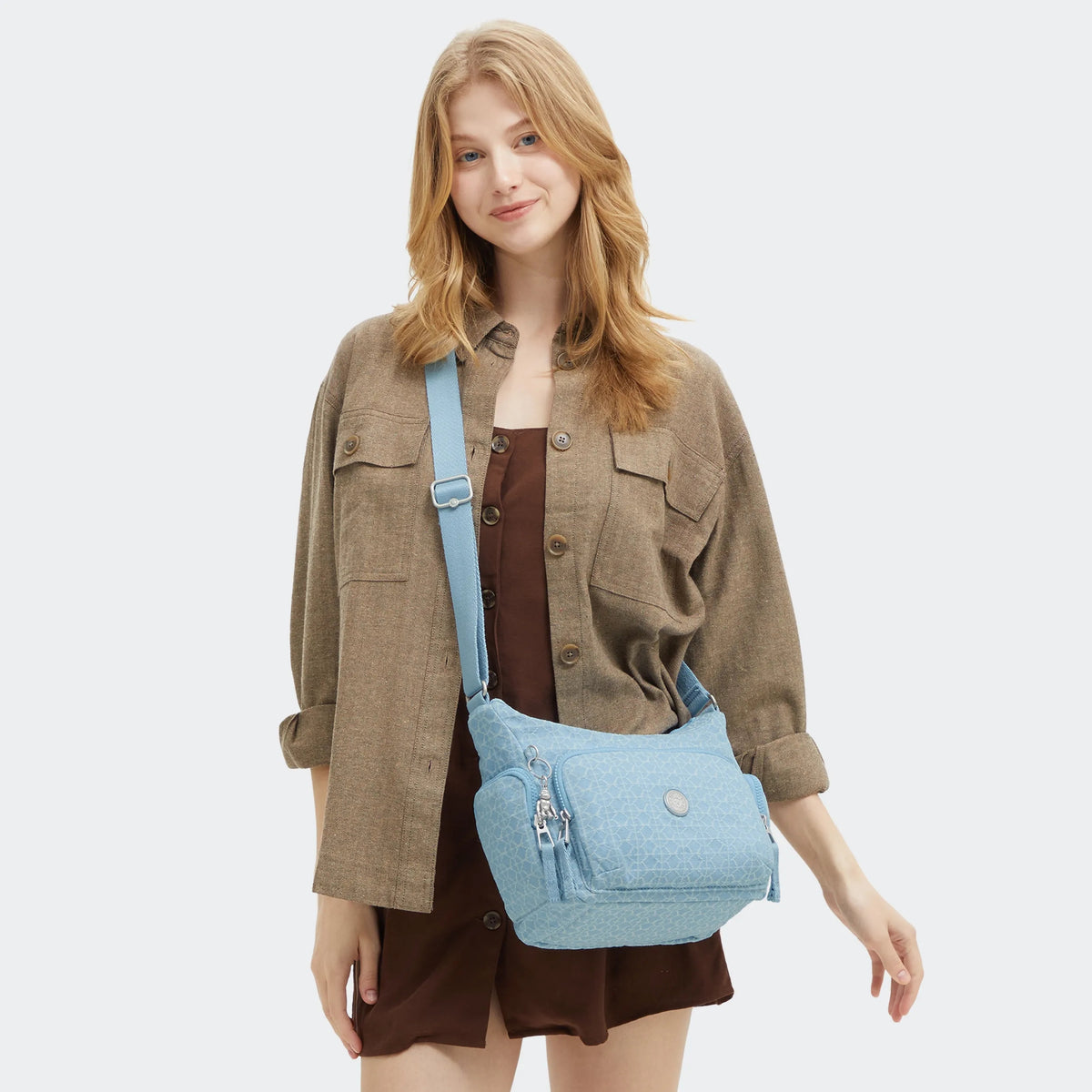 Gabb Small Printed Denim Crossbody Bag Light Denim Jq - 2