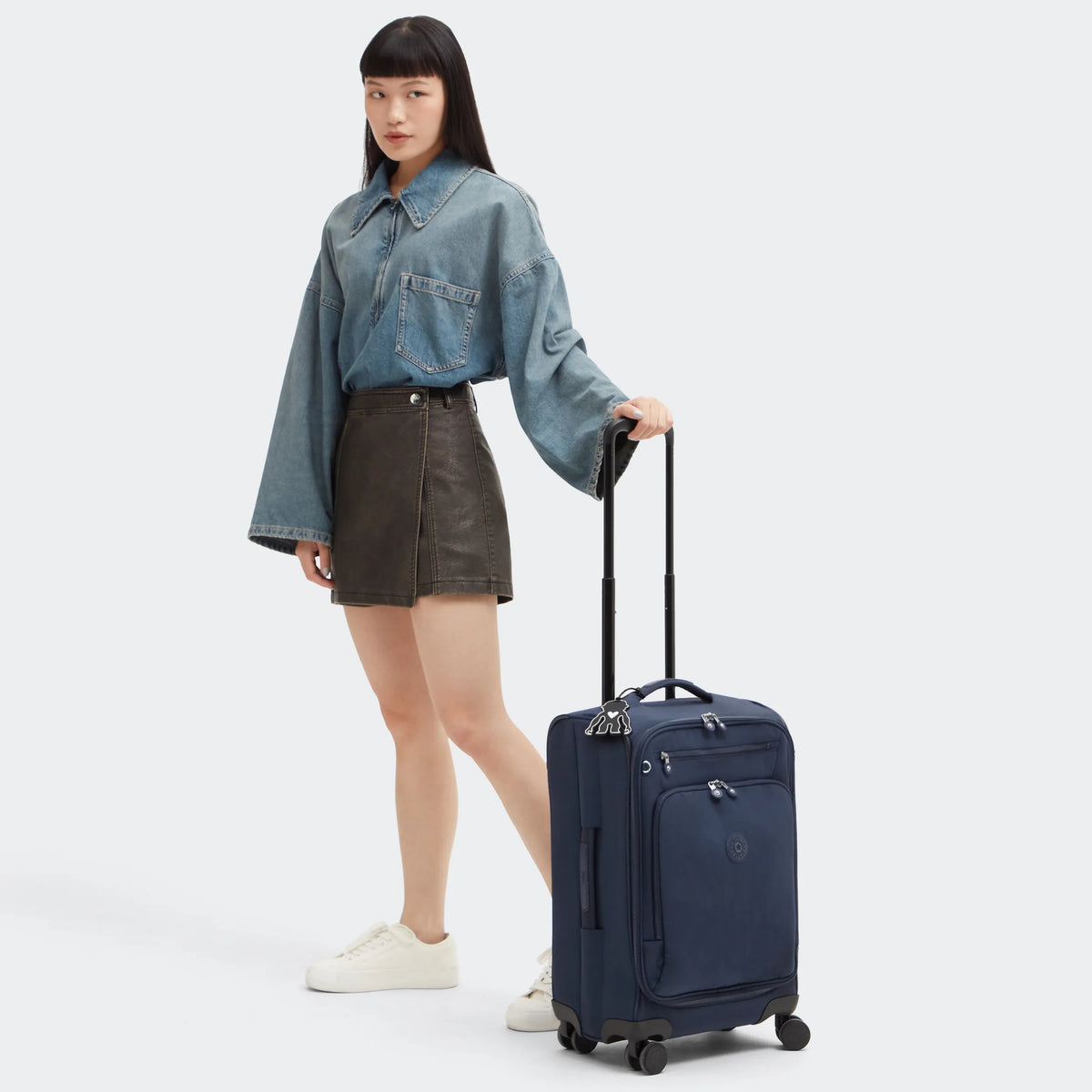 Youri Spin Small 4 Wheeled Rolling Luggage Blue Bleu 2 - 2