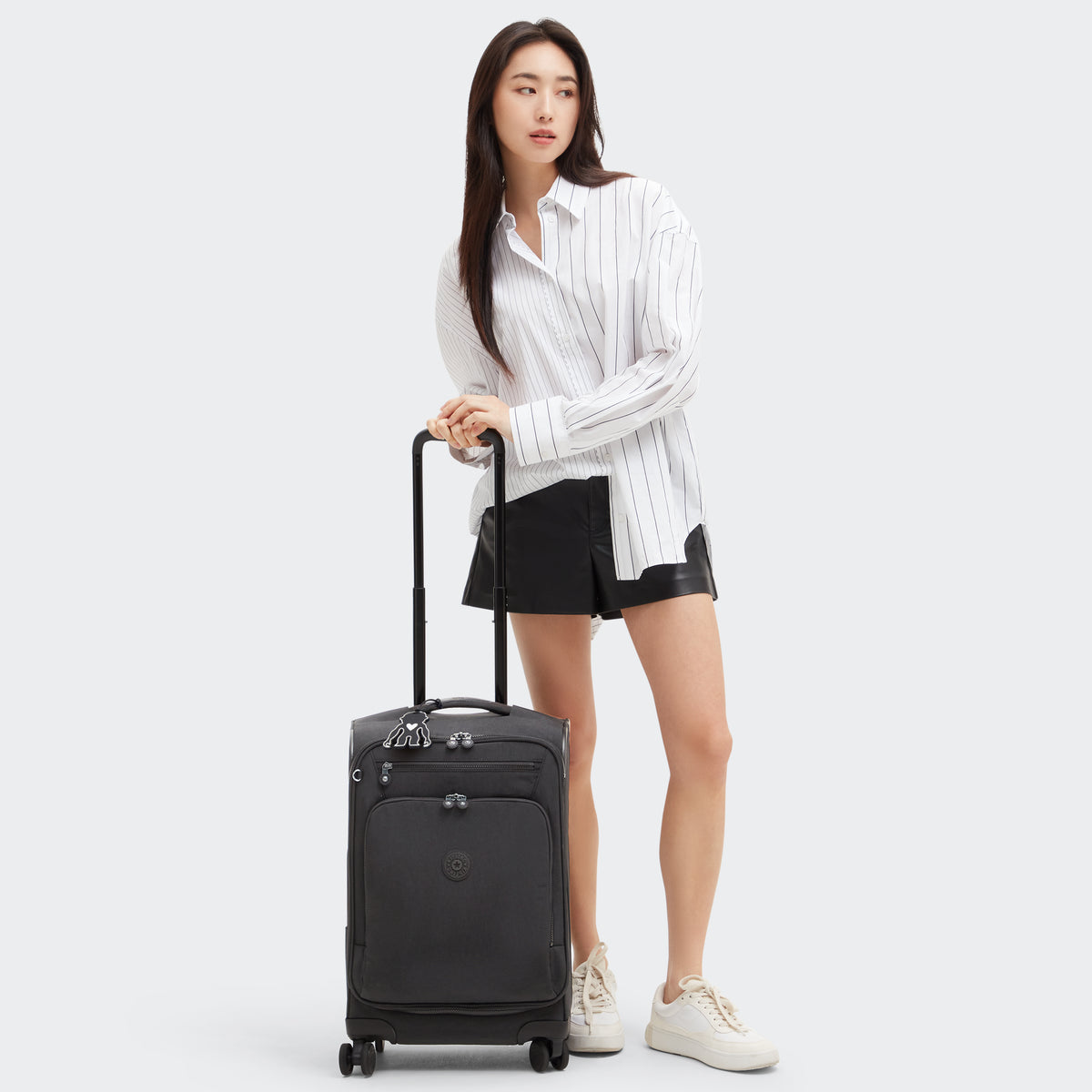 Youri Spin Small 4 Wheeled Rolling Luggage Black Noir - 2