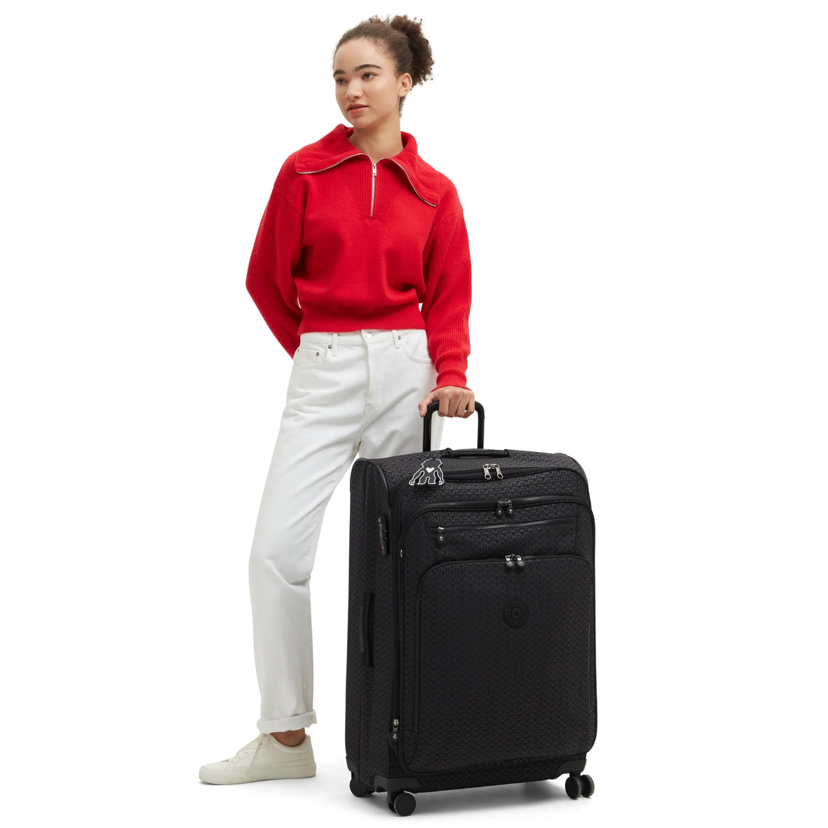 Youri Spin Large Printed 4 Wheeled Rolling Luggage Signature Emb - 2