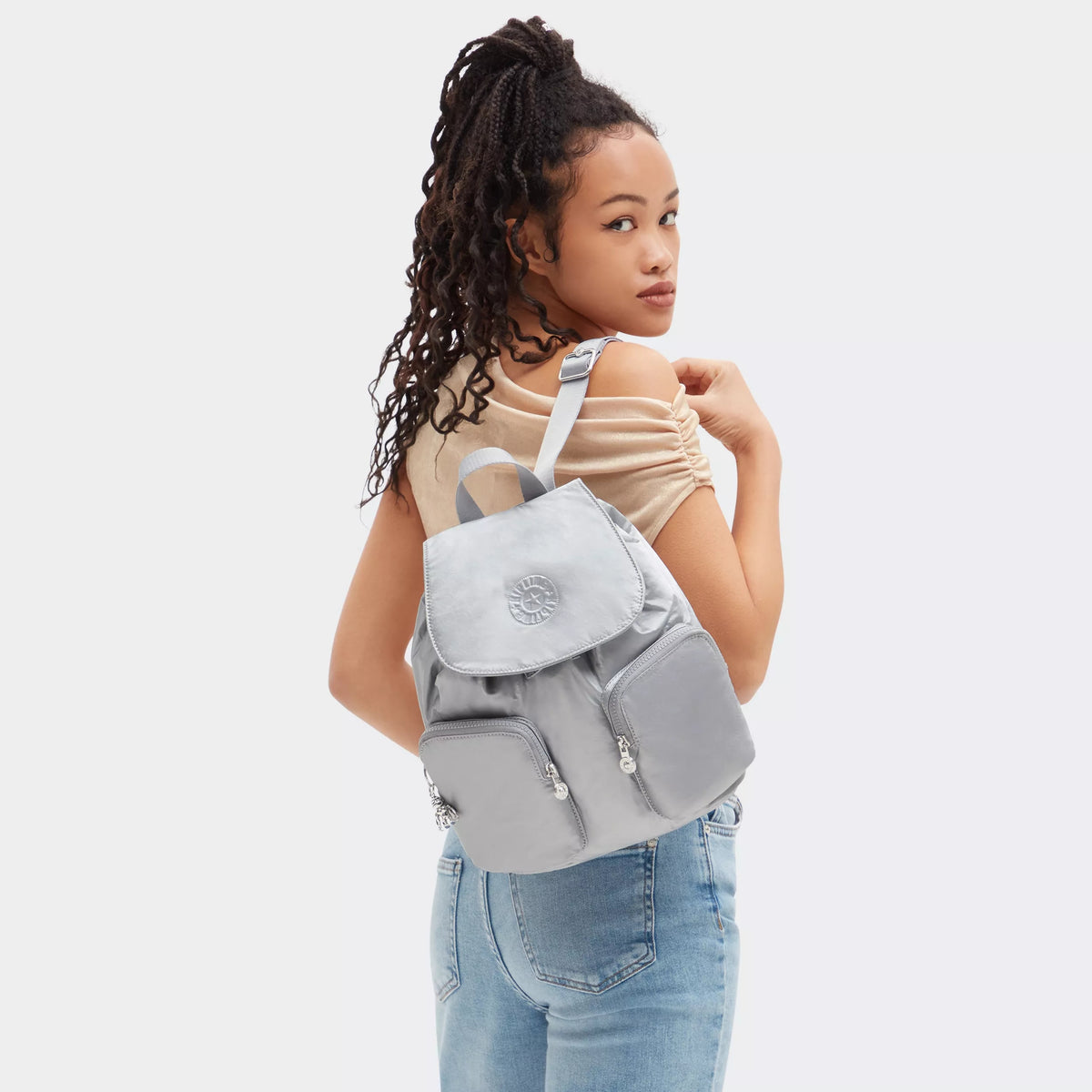 Anto Small Metallic Backpack Silver Glam - 2