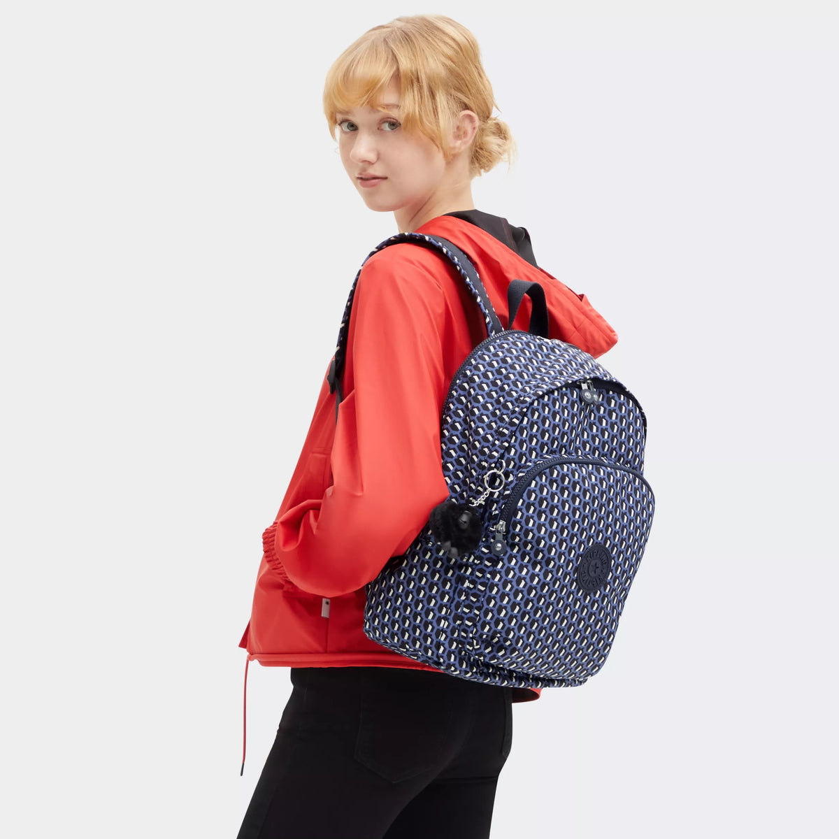 Delia Medium Printed Backpack 3D K Blue - 2
