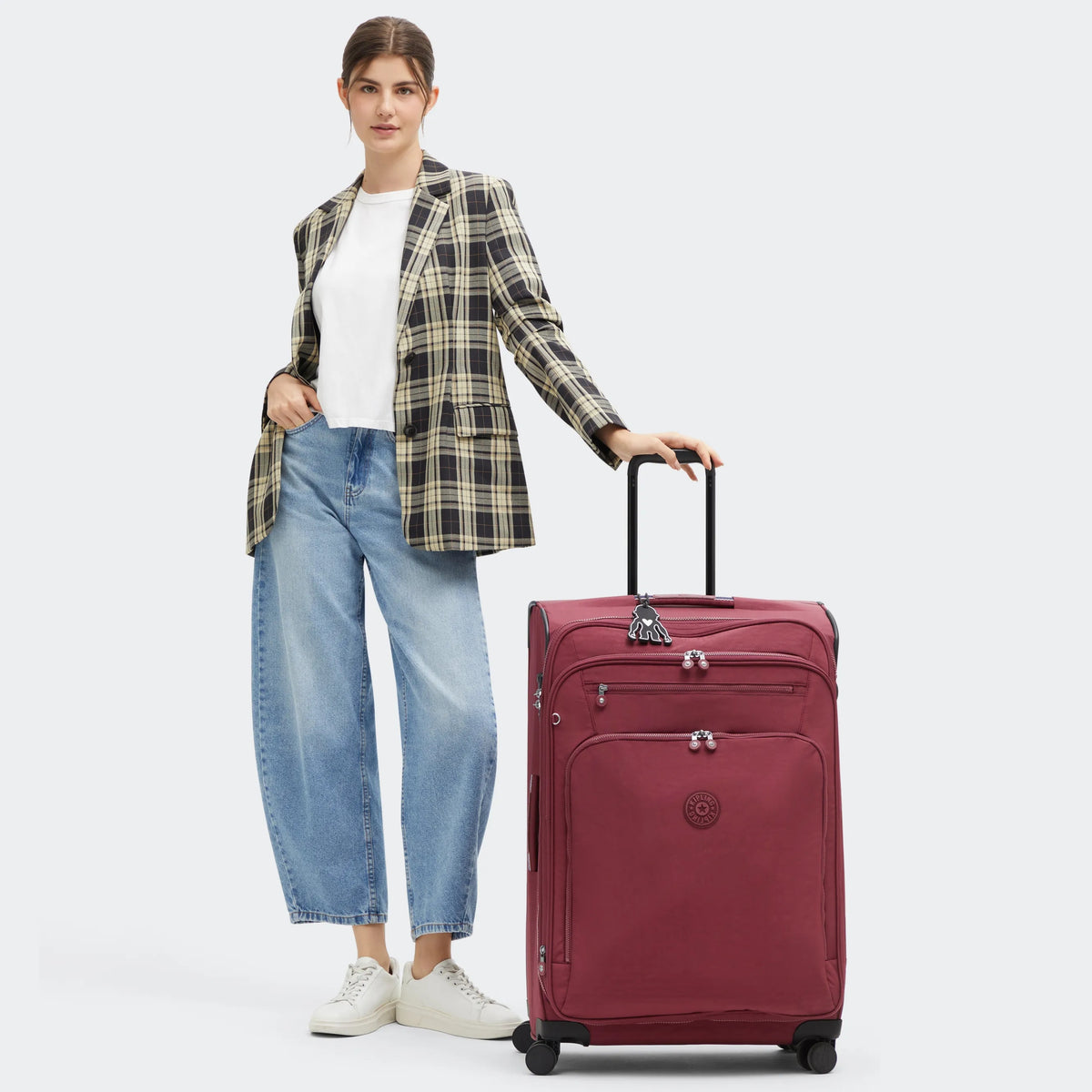 Youri Spin Large Printed 4 Wheeled Rolling Luggage Lounge Wine - 2