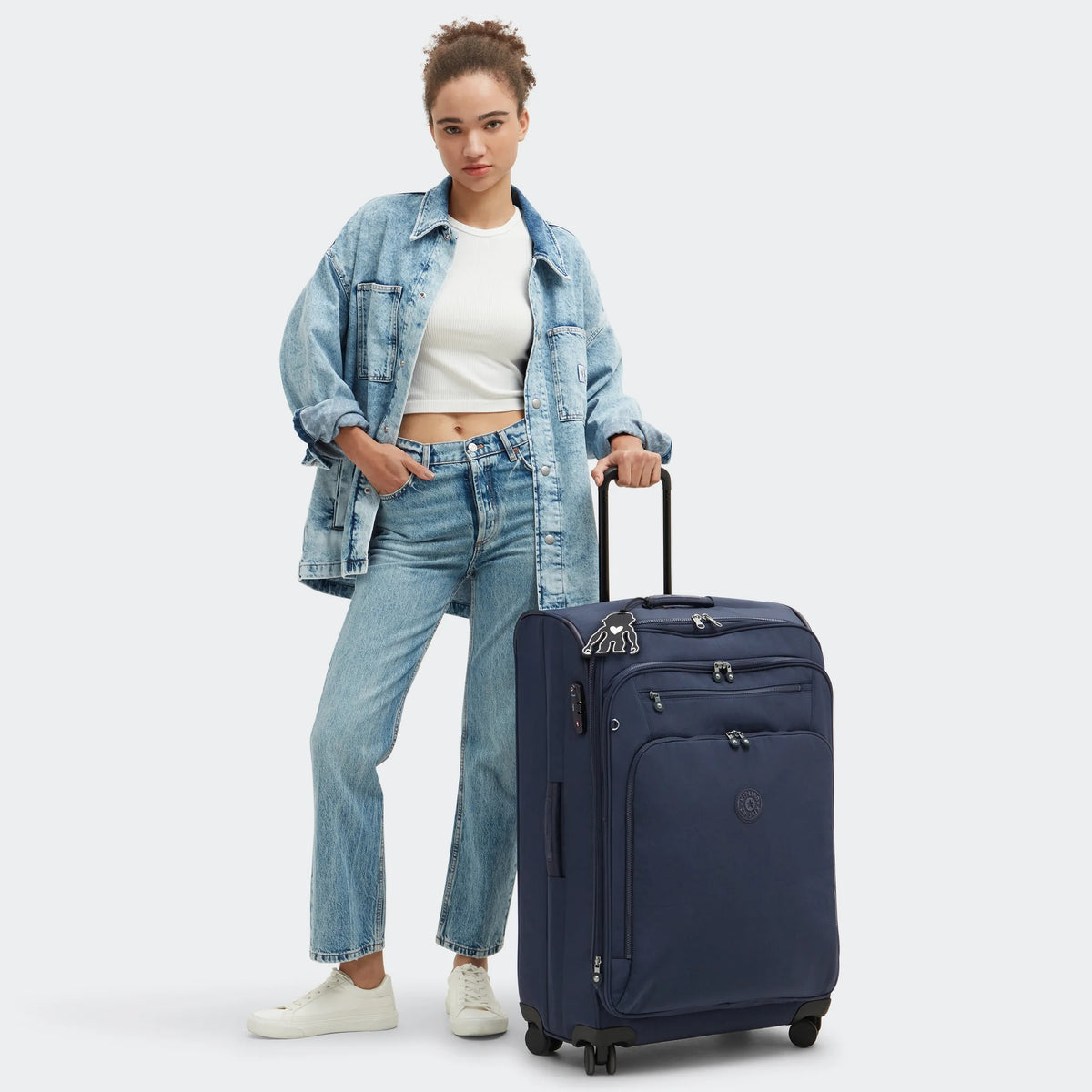 Youri Spin Large 4 Wheeled Rolling Luggage Blue Bleu 2 - 2