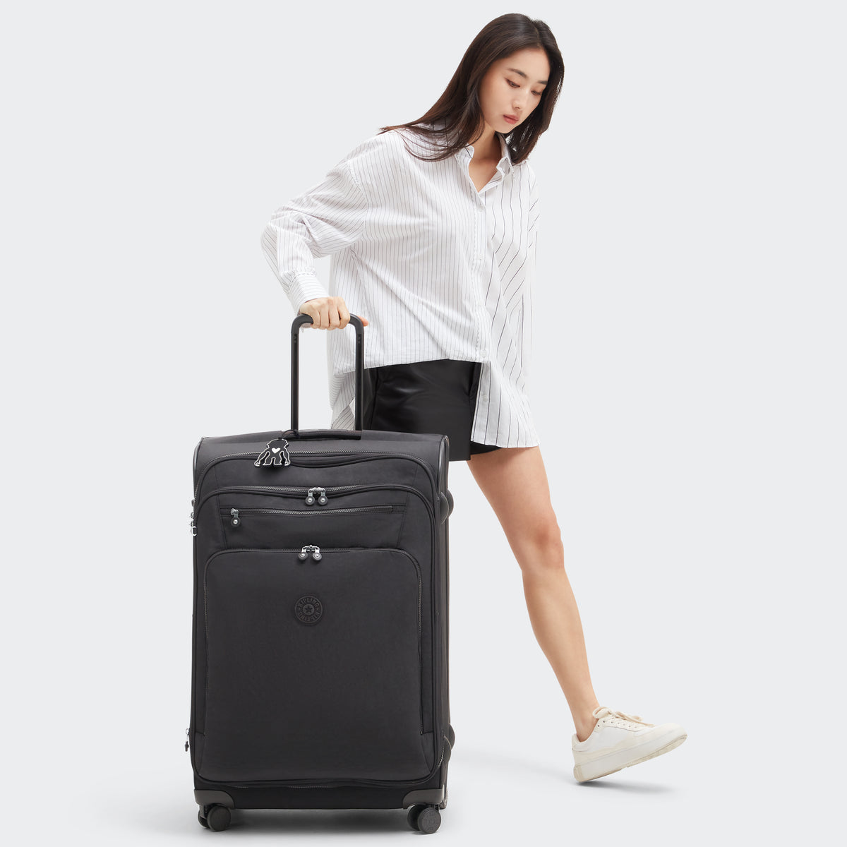 Youri Spin Large 4 Wheeled Rolling Luggage Black Noir - 2
