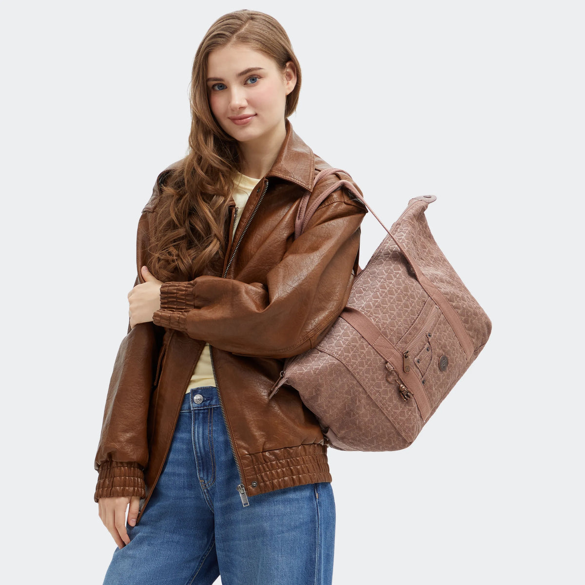 Casual Art Tote Bag Signature Brown Corduroy - 2