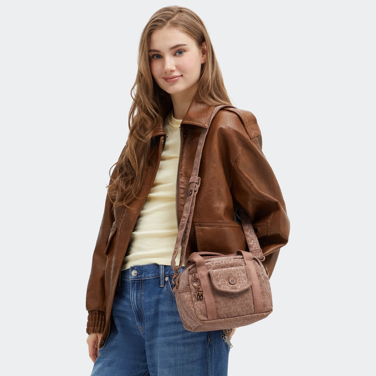 Kazia Printed Shoulder Bag Signature Brown Corduroy - 2