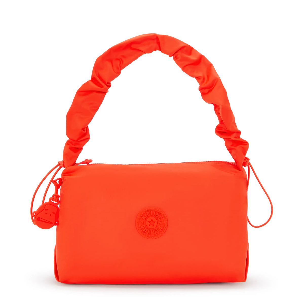 Eleni Medium Smooth Satin Shoulder Bag Open Orange - 1