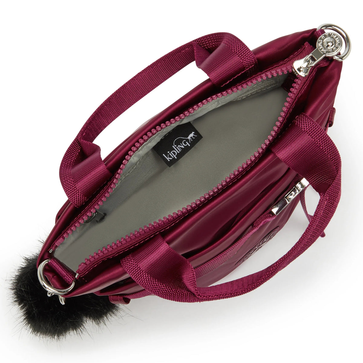 Antoinne Small Crossbody Tote Bag Lavish Purple Satin - 3