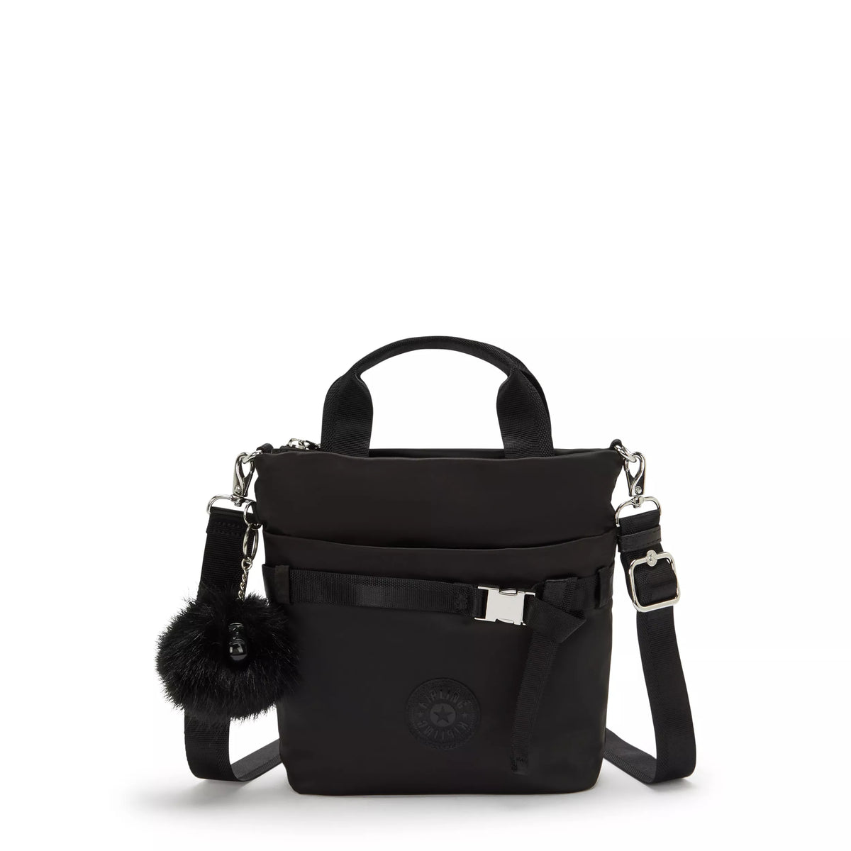 Antoinne Small Crossbody Tote Bag Charcoal Satin - 1