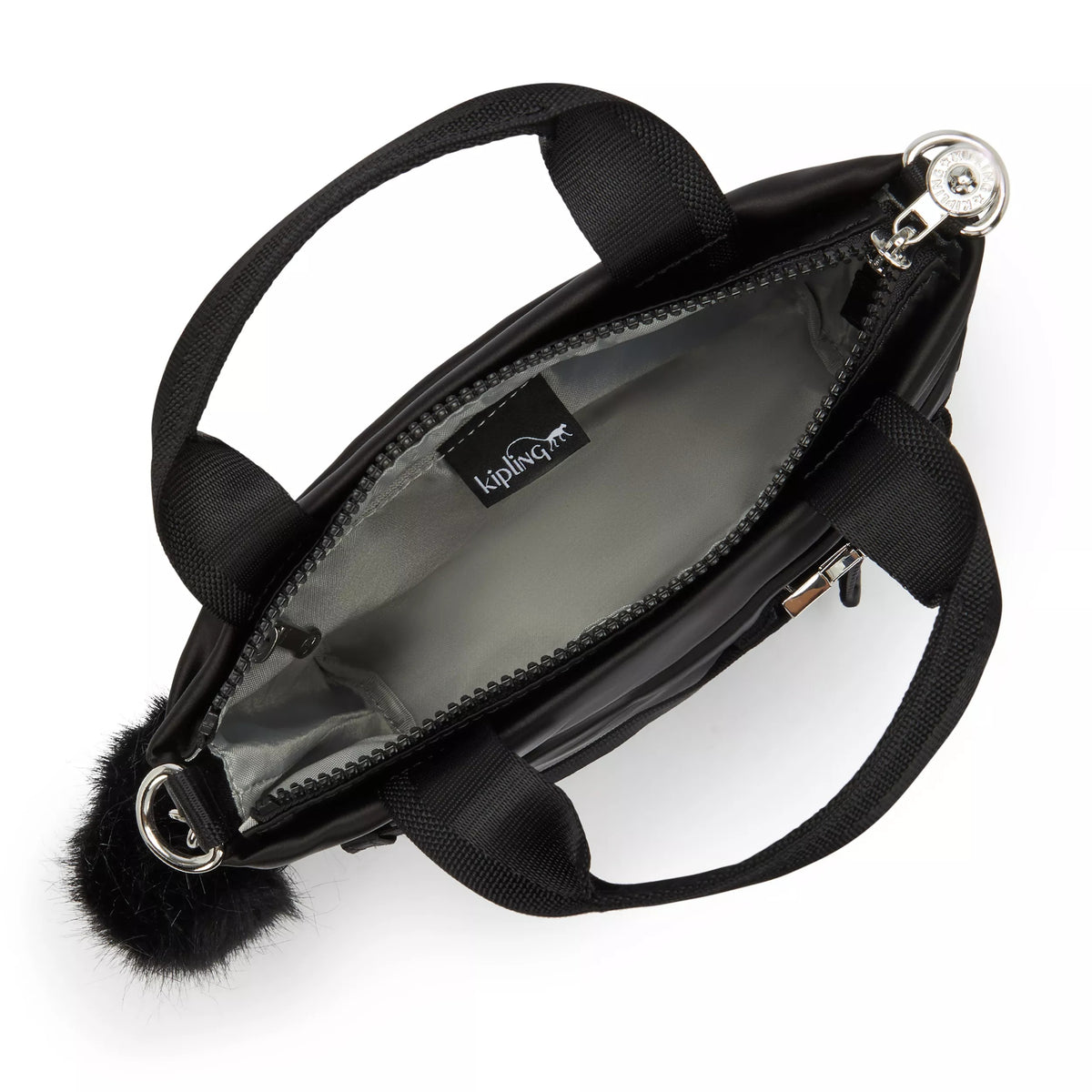 Antoinne Small Crossbody Tote Bag Charcoal Satin - 3