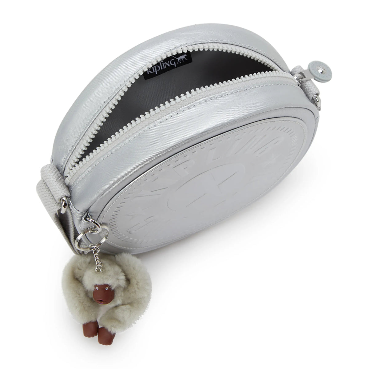 Fernanda Circle Metallic Crossbody Bag Platinum Glitz - 3