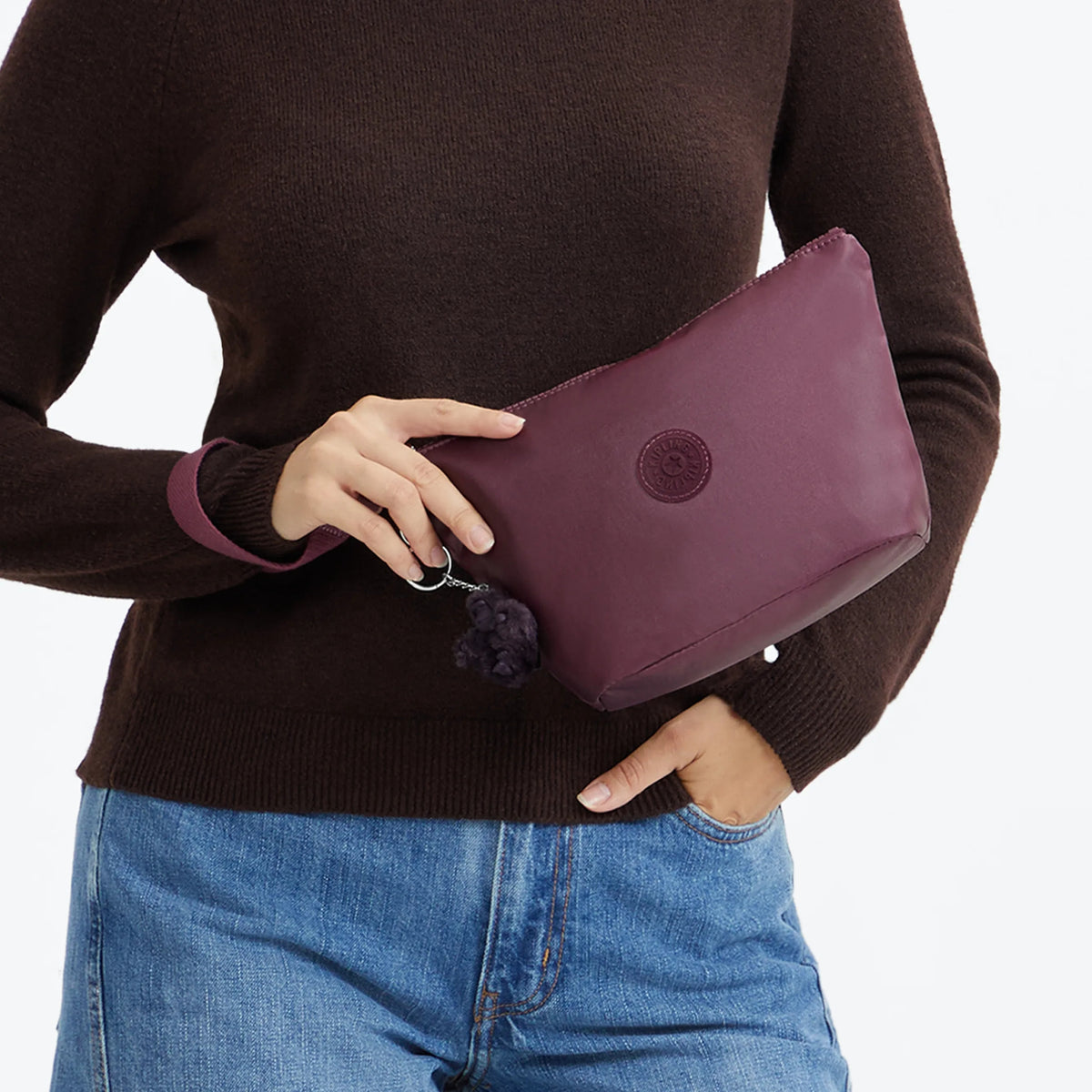Naomi Medium Metallic Pouch Grape Wine Metallic - 2