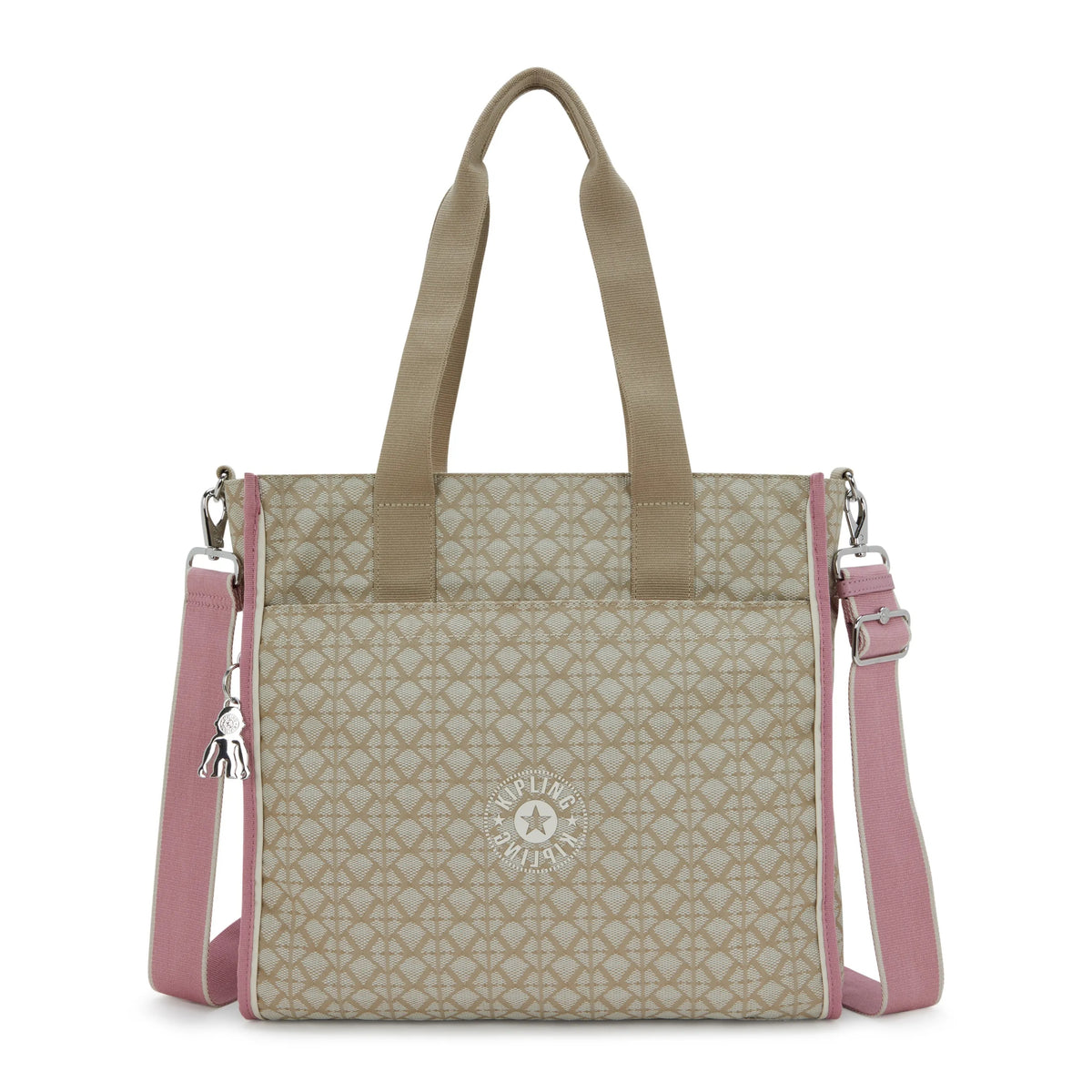 Deval Printed Tote Bag SIGNATURE BEIGE EMBOSSED - 1